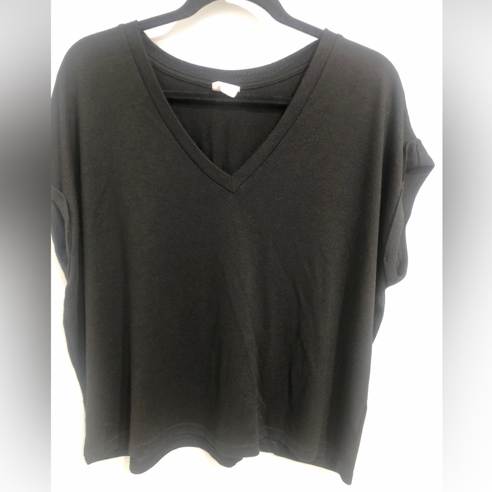 Mod Ref V Neck Black Oversized Women’s Size Small Top Blouse Knit